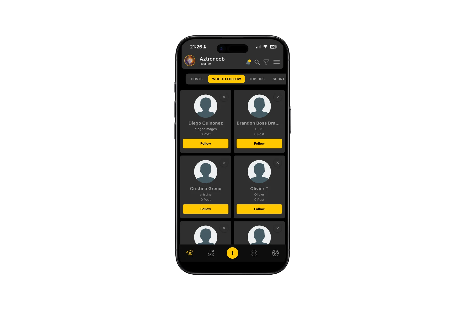 Picastro app screen