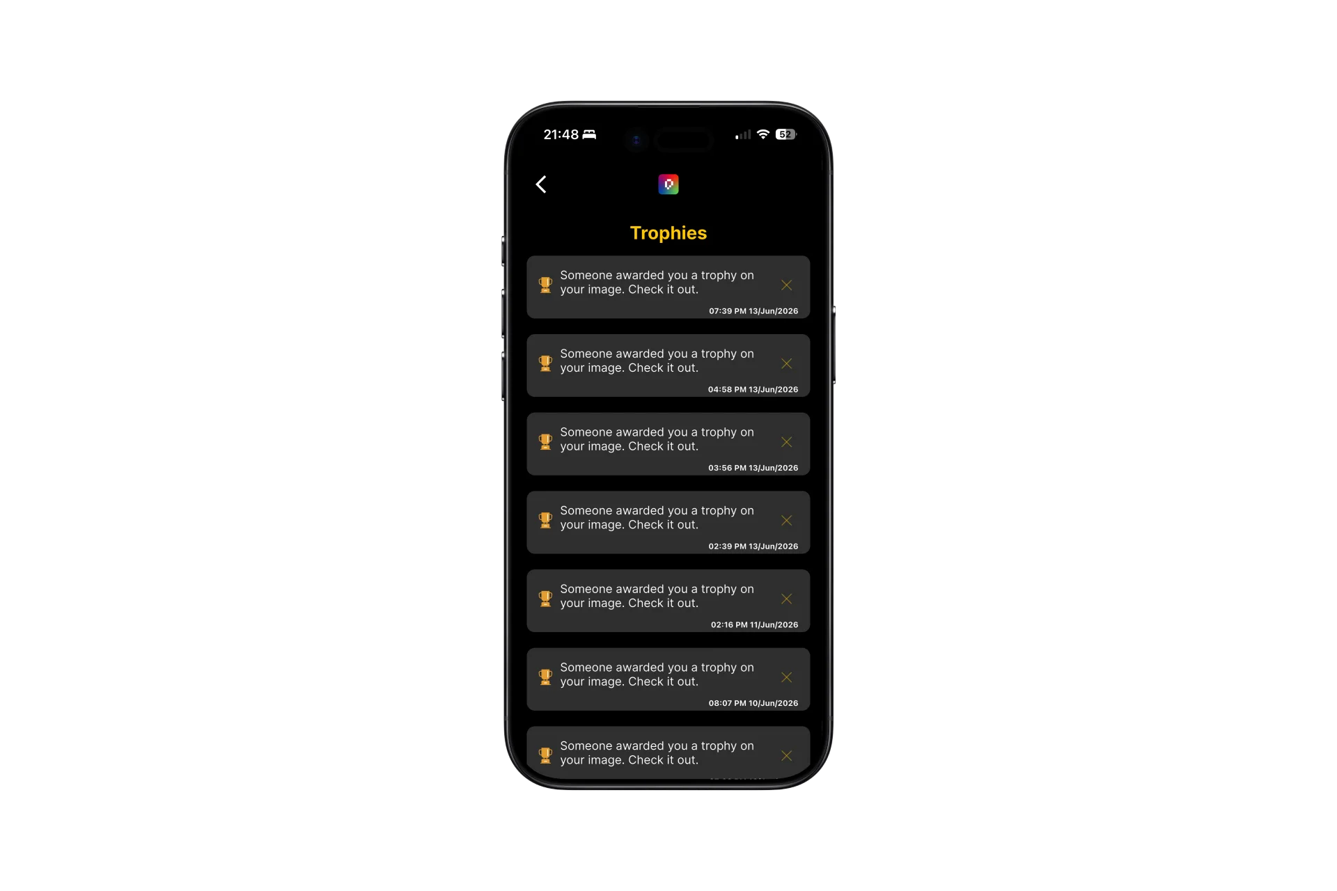 Picastro app screen