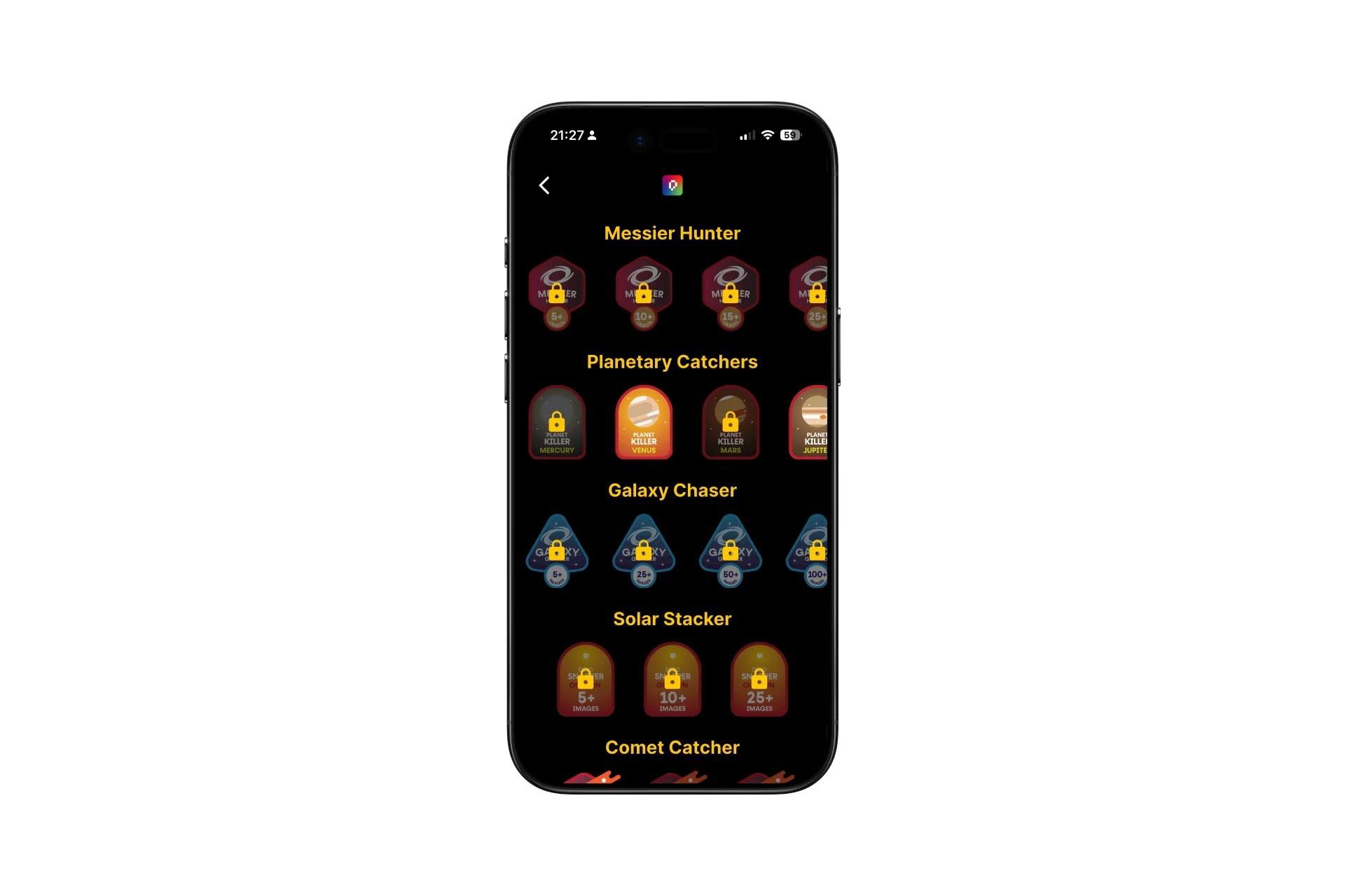 Picastro — NASA style progression badges